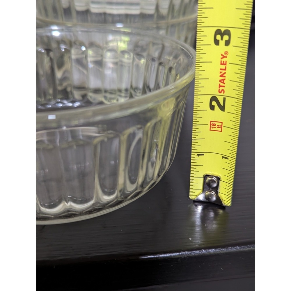 Vintage MCM Fortecrisa Mexico Ribbed Clear Glass Eight Piece Table Setting - Picture 8 of 8